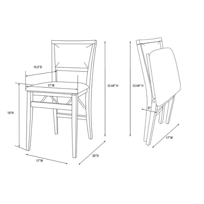 2pc Claire Folding Chair Espresso - Linon 13 2pc Claire Folding Chair Espresso - Linon - Image 11