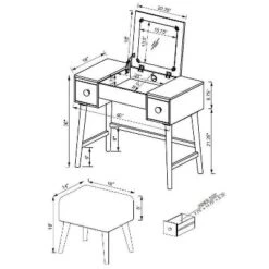 Viola Vanity Set Brown - Linon -Linon GUEST 7ef4ca02 ee36 4cc8 bd6a 32d3219d7df0