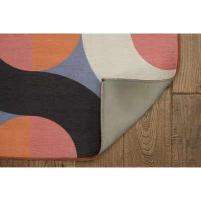 Rexford Washable Outdoor Rug Orange/Pink - Linon 5 Rexford Washable Outdoor Rug Orange/Pink - Linon - Image 3