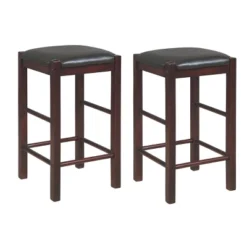 Set Of 2 Lancer Backless Faux Leather Counter Height Barstools - Linon -Linon GUEST 80f00c4a 9da3 4972 9f41 56261172b0eb