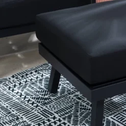 Linon Lark Aluminum Ottoman -Linon GUEST 82e54916 efb6 4e59 8796 2add794c7ddd