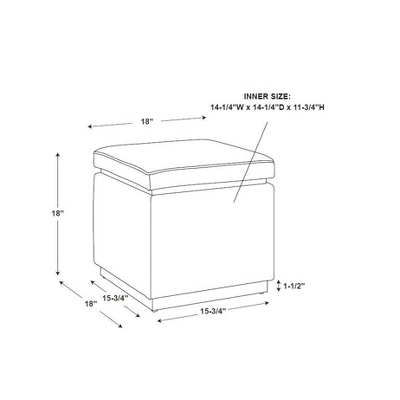 Lucinda Square Ottoman - Linon 11 Lucinda Square Ottoman - Linon - Image 9