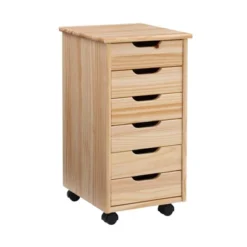 Cary 6 Drawer Rolling Storage Cart - Linon -Linon GUEST 8a2625e2 6911 428a 9b71 137d5ac62964