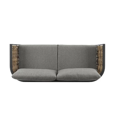 Ashby Loveseat - Gray/Black/Natural - Linon 8 Ashby Loveseat - Gray/Black/Natural - Linon - Image 6