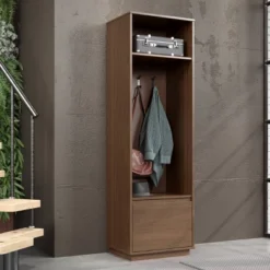 Gunther Mid-Century Hall Tree 1 Drawer Walnut - Linon