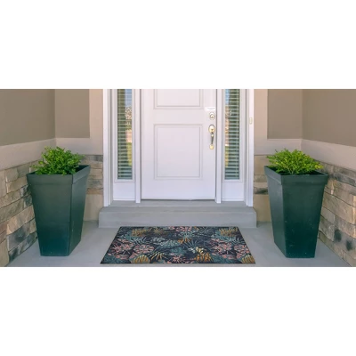 Melling Washable Outdoor Rug Navy/Gold - Linon 3 Melling Washable Outdoor Rug Navy/Gold - Linon