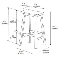 24" Saddle Counter Height Barstool Wood Brown - Linon -Linon GUEST 8e4029a6 4115 44de 8bb0 da89248dfbed