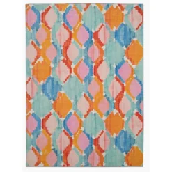 Padgett Washable Outdoor Rug Aqua Blue/Orange - Linon -Linon GUEST 8ea5a860 372f 44eb 8ff4 eb2109640e6e