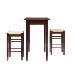 3pc Counter Height Table Dining Sets Wood/Brown - Linon -Linon GUEST 902617fb e8a8 49c5 b40b ab0a285b0589