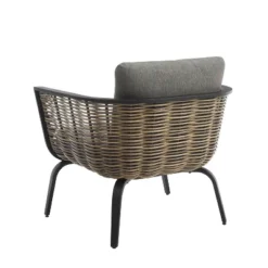 2pk Ashby Outdoor Woven Wicker Arm Chairs Black/Natural - Linon -Linon GUEST 90496db0 d274 4e6f 991d d3e63fa0db4f