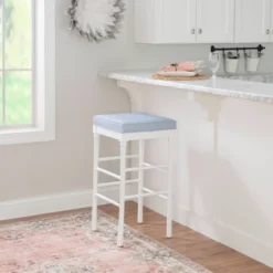 Set Of 2 Devin Barstool White - Linon -Linon GUEST 90ec534a e50c 4d6d 9840 729ecc50ab56