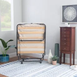 Twin Luxor Folding Bed White - Linon -Linon GUEST 9513fd03 97a6 4224 a320 af10ac761bd2