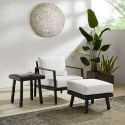 Linon Lark Aluminum Ottoman -Linon GUEST 9754111b 4272 4a7e 94a9 432b9282e75a 1