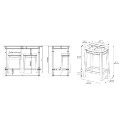 3pc Claridge Counter Height Dining Set - Linon -Linon GUEST 9a518aac a117 4065 87ec b6eb7255e2e0