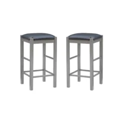 Set Of 2 Lancer Backless Faux Leather Counter Height Barstools - Linon -Linon GUEST 9b9a8127 c89f 4449 af88 f8e3ae8a2261