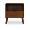 Reid 1 Drawer Nightstand Walnut - Linon -Linon GUEST 9c30180b cb62 45c8 abfa 1a02226bd824