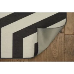 Jasile Washable Outdoor Rug Ivory/Black - Linon -Linon GUEST 9c389b36 2391 4efa ad25 813620a73d29