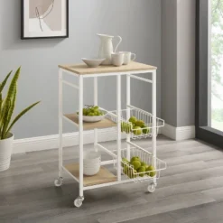 Tamarind Small Kitchen Cart White - Linon -Linon GUEST 9e2d2637 331a 4856 bb59 3971805530b6