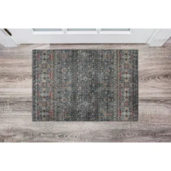 Washable Grant Rug Teal/Ivory - Linon -Linon GUEST 9e5149f5 abb2 4db8 8709 c5b2b52a6d9c