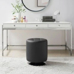 Stevens Swivel Ottoman - Linon -Linon GUEST a1f478ce 7ab1 4fca b2ed b8e6b26698cb