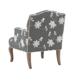 Floral Upholstered Armchair - Gray - Linon -Linon GUEST a35a4aa1 6806 4b6f 90f7 b8cc1214cc50