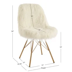 Remy Flokati Chair White - Linon -Linon GUEST ac7f50b4 2484 4158 9b23 a8863634dfa0