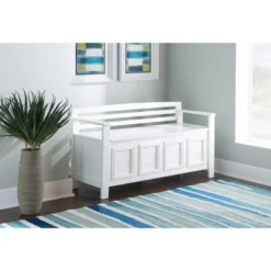 Laredo Storage Bench White - Linon -Linon GUEST b1c67b02 585a 492f ad0a bf8637504f79