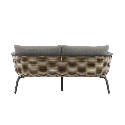 Ashby Loveseat - Gray/Black/Natural - Linon 7 Ashby Loveseat - Gray/Black/Natural - Linon - Image 5