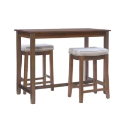 3pc Claridge Counter Height Dining Set - Linon -Linon GUEST b513fe83 1f19 4554 b6e9 6a5c33ee886f