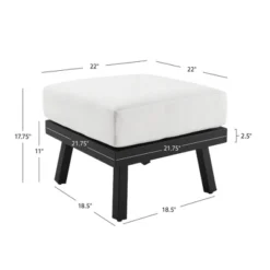 Linon Lark Aluminum Ottoman -Linon GUEST b69806f6 ddc8 4792 8ed8 a7fb88d63737