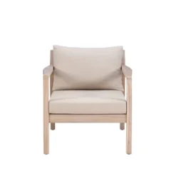 Linon 2pk Melita Acacia Arm Chairs Beige/Natural -Linon GUEST b878f41a c16b 4e58 93e7 2c37db06e150