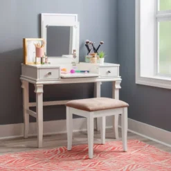 Adler Vanity Set White - Linon -Linon GUEST bdff644c 8828 48df 863e 7ae04123fa9e