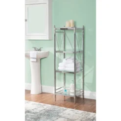 Pinnacle 4-Tier Shelf Chrome - Linon