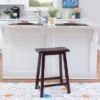 24" Saddle Counter Height Barstool Wood Brown - Linon -Linon GUEST c40ba188 5949 429a a676 6ec414885541