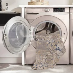 Selkirk Washable Outdoor Rug Navy/Sand - Linon -Linon GUEST c4a56727 27f6 44fc b292 125e15393a9d