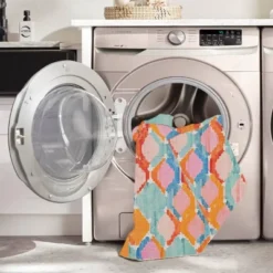 Padgett Washable Outdoor Rug Aqua Blue/Orange - Linon -Linon GUEST c8aa9cba ba00 4232 b41a ff1c94fdfe87