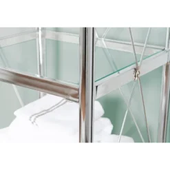 Pinnacle 4-Tier Shelf Chrome - Linon -Linon GUEST c9ed91dd 5c52 409c 8745 771a639a6b38