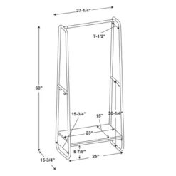 Roset Tall Coat Rack White - Linon -Linon GUEST ca8746d7 f50d 4214 9196 ff4f97313516