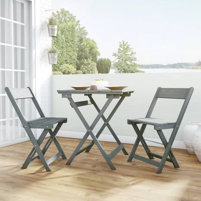 Rockport 3pc Square Table Set - Linon 3 Rockport 3pc Square Table Set - Linon