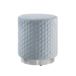 Camber Round Upholstered Ottoman - Linon -Linon GUEST cd229c98 282a 4194 8e69 7e218a237e74