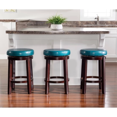 Maya Swivel Backless Counter Height Barstool - Linon 5 Maya Swivel Backless Counter Height Barstool - Linon - Image 3