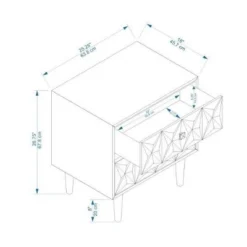 2 Drawer Geo Textured Nightstand - Linon -Linon GUEST d0ecac67 38a2 473d 9513 8a38e78a50ea