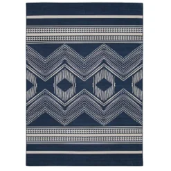 Lyerly Washable Outdoor Rug Navy/Ivory - Linon -Linon GUEST d4658779 fb08 4d1a bf5f 3312fdc147c8