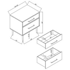 Gloria 2 Drawer Nightstand - Linon -Linon GUEST d660fc02 5143 461c b294 2f62bd0939a2