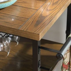 Austin Wine Cart Brown/Black - Linon -Linon GUEST d7c3db1a 7a29 4573 88ef caf620555662