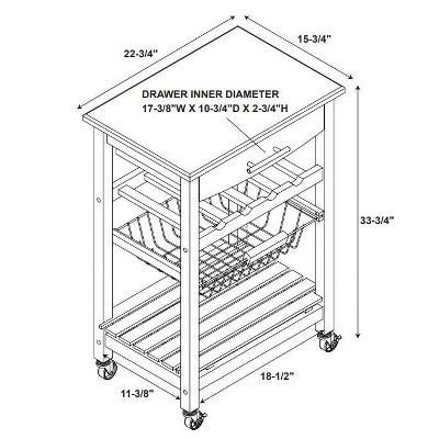 Clarke Kitchen Cart - Linon 17 Clarke Kitchen Cart - Linon - Image 15