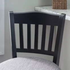 Set Of 2 Maryah Upholstered Barstools Black - Linon -Linon GUEST d95a0207 ff07 4af2 99b2 cdb21a25b72c