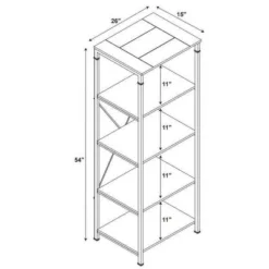54" Austin Bookshelf Brown - Linon -Linon GUEST dfeb6605 675f 4b48 9054 1057f0d5672a