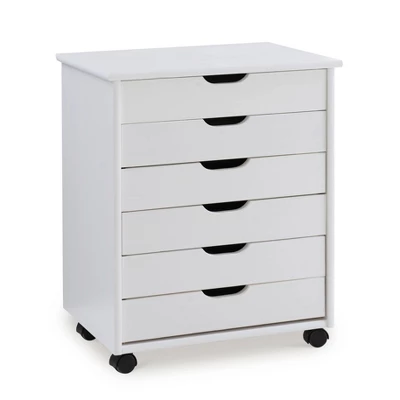 Cary 6 Drawer Wide Roll Cart - Linon 18 Cary 6 Drawer Wide Roll Cart - Linon - Image 16