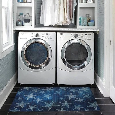 Caspian Washable Outdoor Rug Blue/Light Blue - Linon 10 Caspian Washable Outdoor Rug Blue/Light Blue - Linon - Image 8